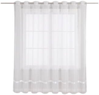 Joyswahl Gardine Maja (1 St), Ösen, transparent, mit Satinband, Schals Fenster