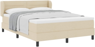 vidaXL Boxspringbett mit Matratze Creme 160x200 cm Stoff 3339973