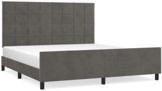Bettgestell mit Kopfteil Samt Dunkelgrau 160x200 cm, Härtegrad: H2 [3125764]