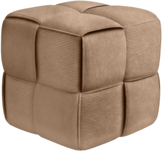 CLP Sitzhocker Forinta, hochwertiger Cordstoff, moderner Stil, bequem und elegant,taupe