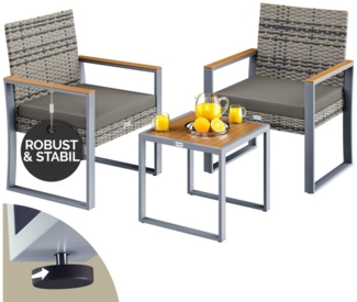 CASARIA® Gartenmöbel-Set, Polyrattan, 2 Stühle