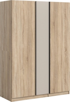 Home affaire Kleiderschrank BENDINGO, TOPSELLER!, Schlafzimmerschrank, Schrank, Garderobenschrank (OTTO BESTSELLER, Garderobe & Schlafzimmer) Breite 130cm, Eiche NB, 3-türig, 2 Kleiderstangen und 2 Ablageböden
