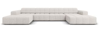 Micadoni Panorama Sofa Jennifer 6-Sitzer Chenille Hellgrau
