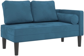 vidaXL Chaiselongue mit Kissen Blau Samt