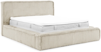 MEBLINI Polsterbett 180x200 mit Lattenrost ohne Matratze - MESUT - Beige Cordstoff - Bubble Bett - Cloud Bett - Marshmallow Bed - Kopfteil Bett mit Stauraum