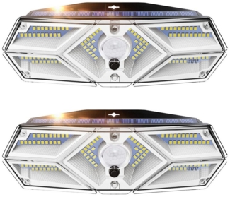 Jibenhome LED Solarleuchte Solarleuchten für Außen 104LED Solar Aussenleuchte,Solar Wandleuchte, 120-Grad-Abdeckung,mit Bewegungsmelder,3 Modi,IP65