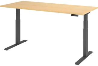 Sitz-Steh-Schreibtisch elektrisch 180x80 cm Ahorn/Silber