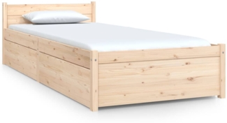 Bett mit Schubladen 75x190 cm 2FT6 Small Single, Natur