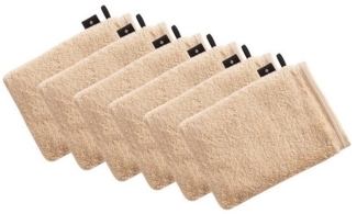 Vossen Waschhandschuh 6er Pack Waschhandschuh 22 x 16 cm Vegan Life, Frottier (Spar-Set, 6-St), Vegan