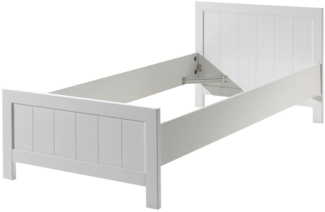 Einzelbett Karalynn 208x96x77 Jugendbett MDF+Massivholz Weiß