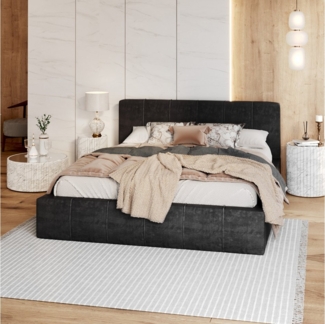 FDM Polsterbett FLORIDA Bettgestell 90x200, 120x200, 140x200, 160x200, 180x200cm (Polsterbett modern mit Bettkasten MADE IN EU - mit hochwertigem Velours Bezug, verfügbar 90x200 120x200 140x200 160x200 180x200cm, Bettrahmen, Bett, mit großen gepolstert...