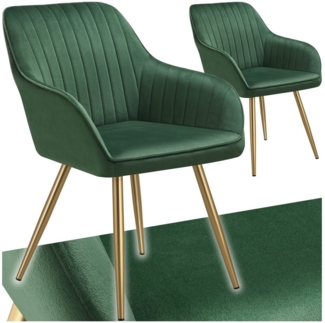 tectake Esszimmerstuhl Stuhl Marilyn, Samtoptik, gesteppt (Set, 2 St), Extra weicher Samtbezug mit stilvollem Steppmuster