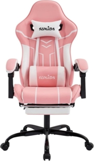 autolock Gaming Chair Gaming Stuhl Computerstuhl Ergonomischer Gaming Chair mit Fußstütze, Bürostuhl Ergonomischer Computerstuhl mit Lendenwirbelstütze