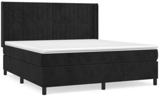 vidaXL Boxspringbett mit Matratze Schwarz 160x200 cm Samt 3132809