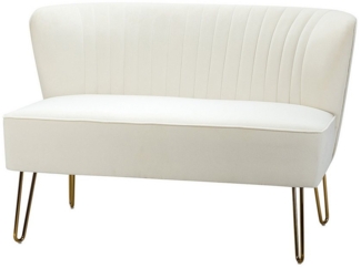 HULALA HOME Sofa kleines Couch, Doppelsofa Polstersofa mit goldenen Metallbeinen, 2 Sitzer Sofa für Wohnzimmer, Schlafzimmer, 114,3 x 74,7 x 80 cm