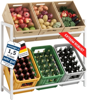 STEELSØN 'Macondo' Getränkekistenregal, Metall, weiß, 85x103x33 cm, Getränkeregal für 6 Kisten