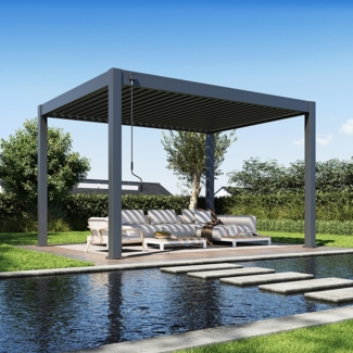 Weide Deluxe Plus | Pergola Voll Aluminium freistehend | 3 x 4 M | Lamellendach anthrazit