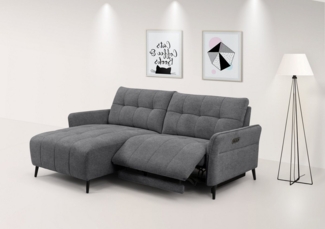 INOSIGN Ecksofa DENIO 3-Sitzer, L-Form (Breite 209cm), elektr. Relaxfunktion, USB-A/C, Liegefunktion durch Recliner, Federkernpolsterung
