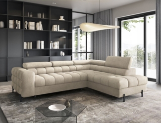 MOEBLO Ecksofa Ferrucio, modernes Schlafsofa mit Bettkasten & verstellbaren Kopfstützen, Wohnlandschaft mit Schlaffunktion, Eckcouch Wohnlandschaft Sofa mit Ottomane Eckgarnitur Polsterecke, (BxHxT):276 x 72–93 x 200 cm