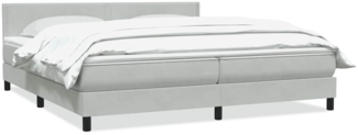 vidaXL Boxspringbett mit Matratze Hellgrau 180x210 cm Samt 3316125