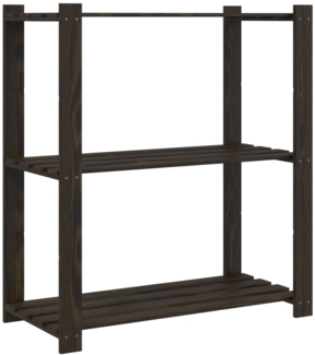 vidaXL Lagerregal mit 3 Böden Schwarz 80x38x90 cm Massivholz Kiefer 373408