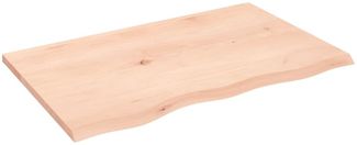 vidaXL Tischplatte 80x50x2 cm Massivholz Eiche Unbehandelt 3156293