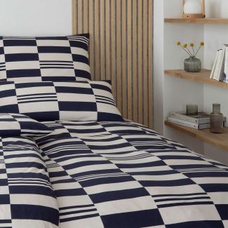 elegante Mako Jersey Bettwäsche Skip marine|155x220 cm + 80x80 cm