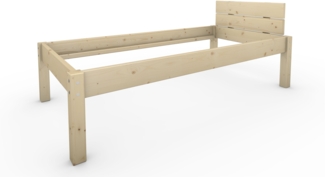 Pfostenbett Massivholzbett (Fichte) "Daybett" 90 x 190 cm 48 cm Holzbett 300kg