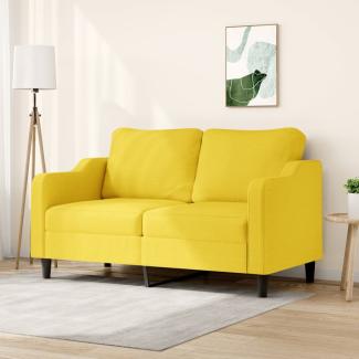 vidaXL 2-Sitzer-Sofa Hellgelb 140 cm Stoff