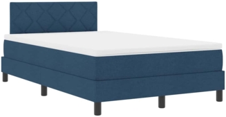 vidaXL Boxspringbett mit Matratze mit Kopfteil Blau 120 x 200 cm Stoff 3338761