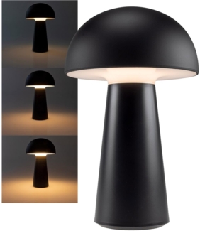 LED Akku-Tischleuchte "Foco Seta" 3000K, IP20, TouchDim, 23cm,matt schwarz