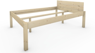 Pfostenbett Massivholzbett (Fichte) "Daybett" 140 x 210 cm 58 cm Holzbett 300kg