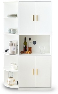 OKWISH Sideboard mit stilvollen Goldgriffen (Kommode, Wohnzimmerschrank, Aufbewahrungsschrank, 1 St, 4 Türen), mit flexiblen Eckablagen (links oder rechts montierbar)