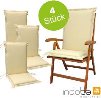 4 x indoba - Sitzauflage Hochlehner Serie Premium - extra dick - Beige