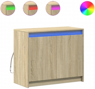 vidaXL LED-Sideboard Sonoma-Eiche 72x34x61 cm Holzwerkstoff 852175