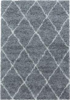 Hochflor Teppich Adriana rechteckig - 200x290 cm - Grau