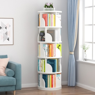 NUODWELL Bücherregal Drehbare Bücherregal, 2/3/4/5 Etagen Stehregale Lagerregal mit Fächern