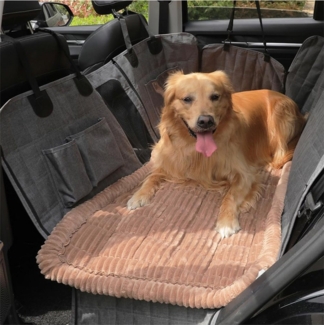 Ledander Tier-Autoschondecke Tierdecke Autoschondecke Hund Rücksitz 62x137cm, 2in1 Hundedecke für Auto Rückbank & Kofferraum mit Seitenschutz