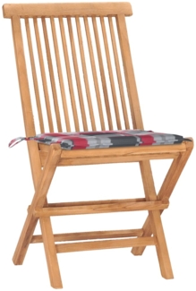 vidaXL 3-tlg. Garten-Essgruppe mit Kissen Klappbar Massivholz Teak 3063184