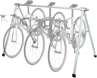 Fahrrad-Sattelständer HWC-K39, Fahrradständer Aufhängebügel, Metall pulverbeschichtet 114 x 170 x 114 cm ausziehbar ~ silber