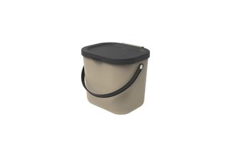 Rotho 'Albula' Biomülleimer mit Deckel, Kunststoff (BPA-frei), 6 Liter, Cappuccino