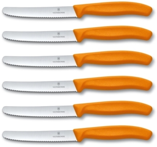 Victorinox | Tafelmesser Set | Swiss Classic Kollektion | leuchtend orange | ultrascharfe Klinge | ergonomischer Griff | robust & langlebig | ideal für müheloses Schneiden
