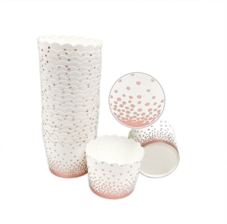 Frau WUNDERVoll Muffinform Muffin Backformen, klein Durchmesser 5 cm, rosegold Punkte, Höhe, (50-tlg)