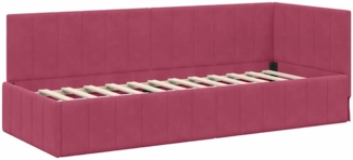 vidaXL Eckbettgestell mit Kopfteil Weinrot 80 x 200 cm Samt 42016291