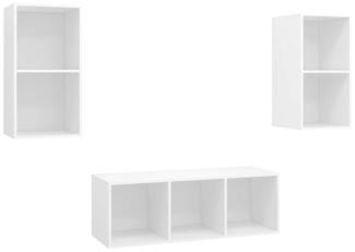 vidaXL 3-tlg. TV-Schrank-Set Weiß Spanplatte [3079736]