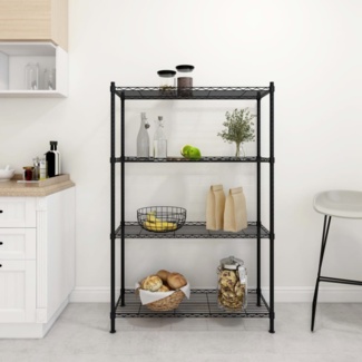 vidaXL Lagerregal mit 4 Böden 90x35x137 cm Schwarz 200 kg 324622