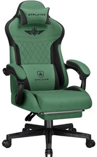 GTPLAYER Gaming-Stuhl Stoff Gaming Chair Ergonomisch Bürostuh PC Stuhl, 150kg Belastbarkeit, Schreibtischstuh mit Federsitzkissen und Fußstütze
