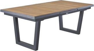 LC Garden Kumaso Ausziehtisch Aluminium/Teakholz mit Synchronauszug 200/260x100 cm