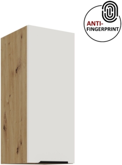 Küchen Hängeschrank 30 cm ARIA Weiss ultra matt + Eiche Artisan matt, hochwertige Fronten mit Anti Fingerprint Beschichtung Küchenzeile Küchenblock