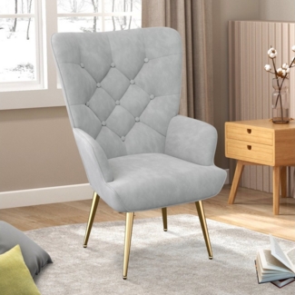 HawthyHome Polsterstuhl Eleganter Polstersessel, Schminktisch Stuhl mit Metallbeinen (1 St), Perfekt für Wohnzimmer, Schlafzimmer oder Schminktisch